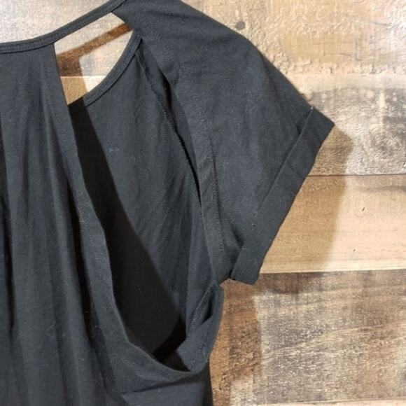 Fabletics black Whitney open shoulder back short sleeve shirt woman's size XS - Picture 4 of 8